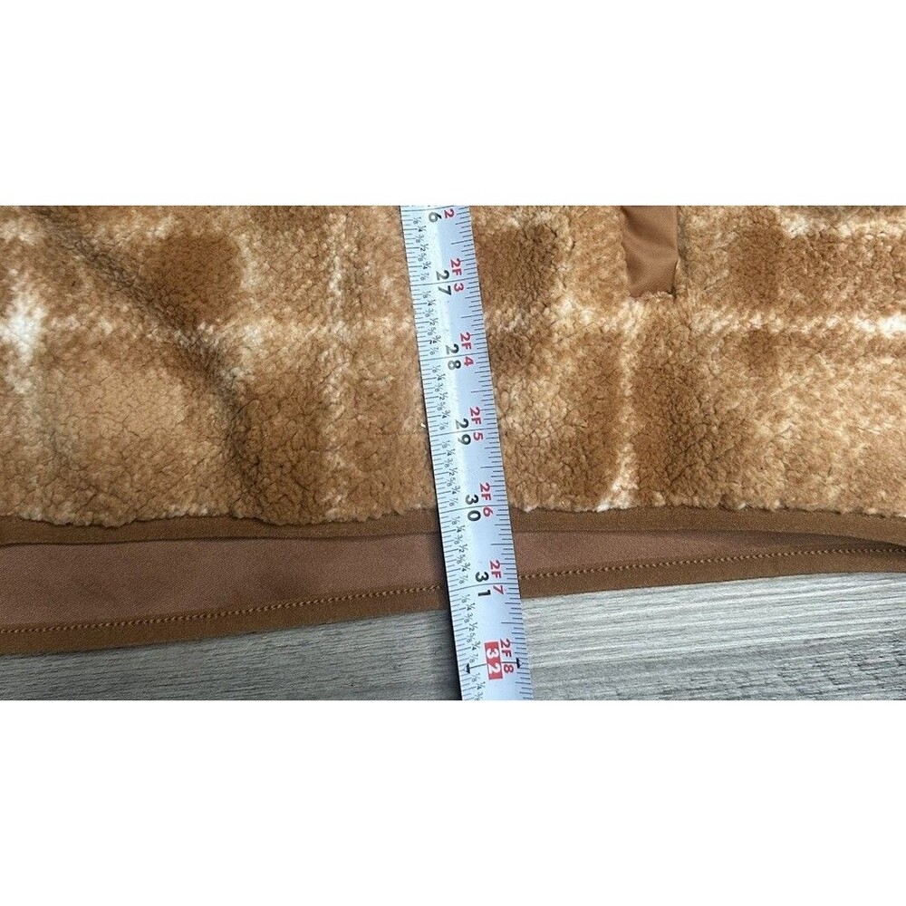 NWT Columbia Womens 3X Winter Warmth Sherpa Fleece Full Zip Jacket Plaid Tan - Picture 3 of 6